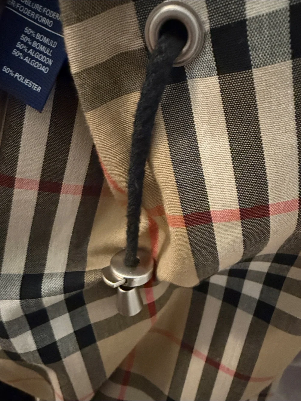 Vintage Burberry Navy Trench Coat with Signature Check Lining